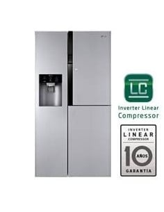Frigorifico lg side by side gs9367nsbz acero 659l fabrica hielo, a++, puerta artica, 10 aÑos  GS9367NSBZ kiwiku.com
