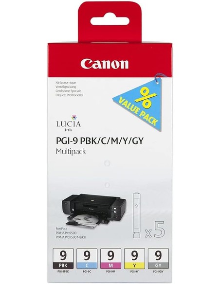 canon_pgi-9_pbk/c/m/y/gy_multi_pack_cartuchos_de_tinta_originales_para_impresoras_pixma_8714574564340_oferta