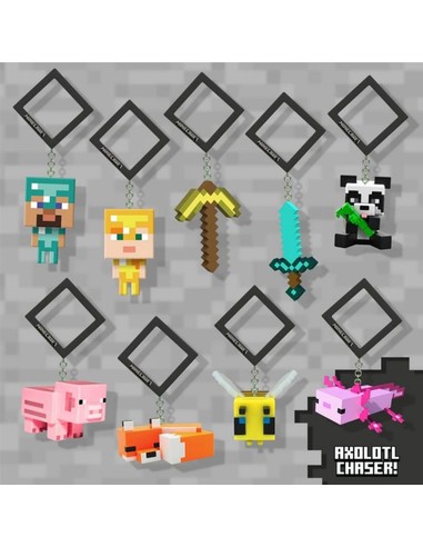 PALADONE Minecraft Backpack Buddies Series 2 Display 24 Pcs | Coleccionables para Mochilas en Kiwiku