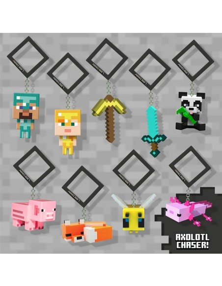 PALADONE Minecraft Backpack Buddies Series 2 Display 24 Pcs | Coleccionables para Mochilas en Kiwiku