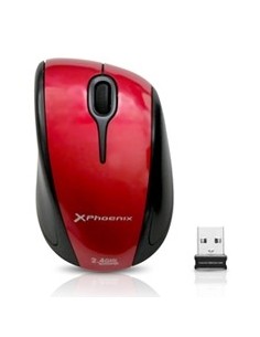 Mouse phoenix optico 2.4ghz cordless 800/1600 dpi rojo PH9028R kiwiku.com