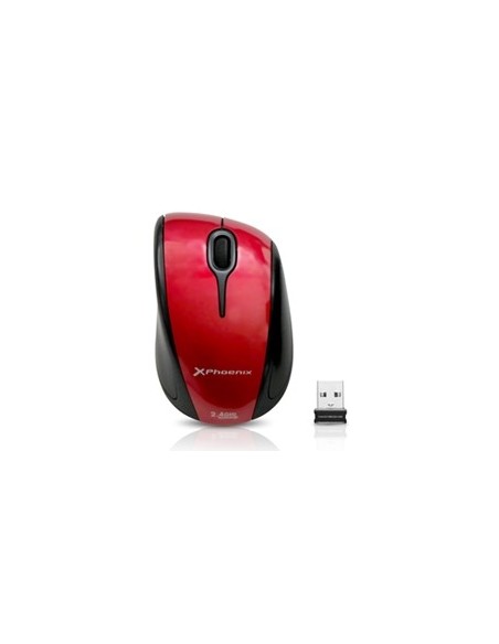 Mouse phoenix optico 2.4ghz cordless 800/1600 dpi rojo PH9028R kiwiku.com