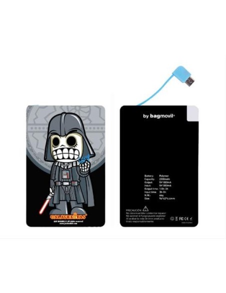 Cargador externo power bank 2300 mah vader calaveritas BXBAG0935 kiwiku.com