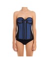 Intimax Corset Jeans Negro Corto Con Tanga, Cierre Cremallera y Lazada, sin Tirantes, Composición 90% Poliéster 10% Spandex