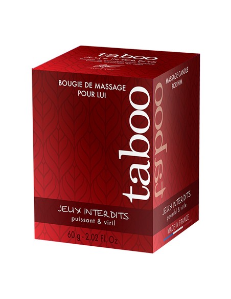 Vela de Masaje Taboo Ruf para Hombres | Aroma Liquen Salvaje 60 ml | Kiwiku