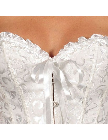 Intimax Corset Atenea Blanco con Tanga Talla S | Lencería Femenina | Kiwiku