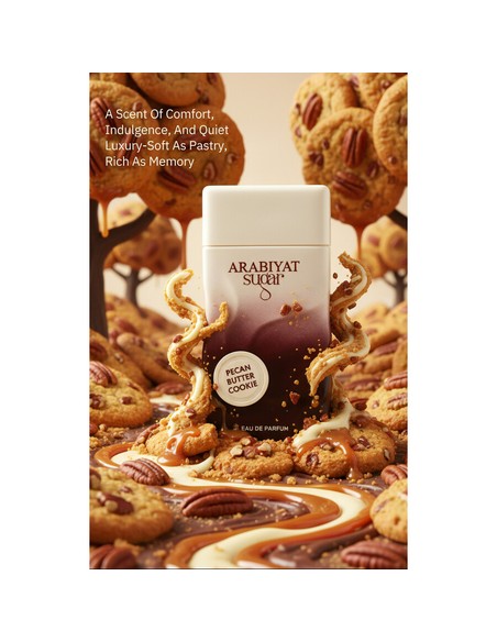 Arabiyat Sugar Pecan Butter Cookie Eau de Parfum Unisex 100 ml | Fragancia Gourmand Dulce | Kiwiku