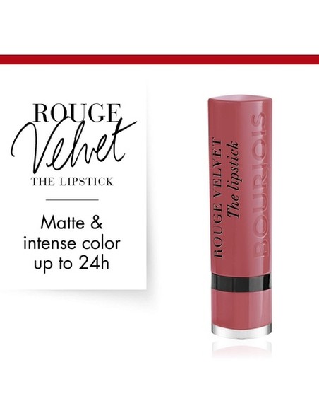 Bourjois Rouge Velvet 39 Aperose Barra Labios Mate Rosa | Hidratación 24h | Kiwiku