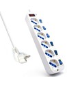 Ewent Regleta Con 6 Tomas Schuko Con Interruptor Individual y Cable de 5 Metros