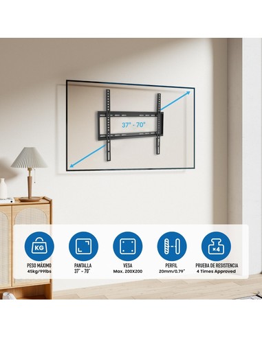 Compra Soporte TV Ewent EW1503 37"-70" Inclinable en Kiwiku