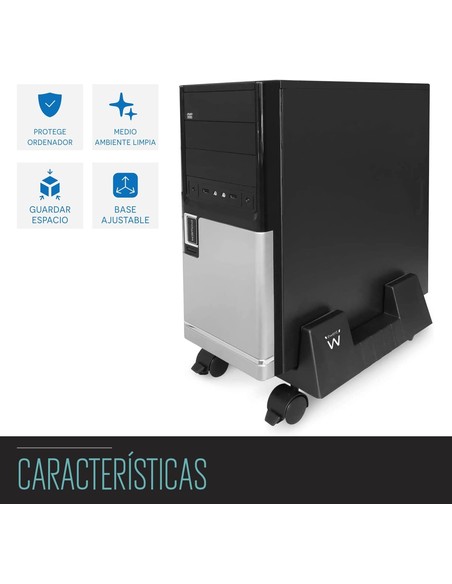 Compra Ewent EW1290 Soporte CPU con Ruedas en Kiwiku
