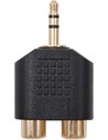 Nanocable Adaptador Audio Estéreo 2x Rca Hembra A Jack 3.5 mm Macho Negro