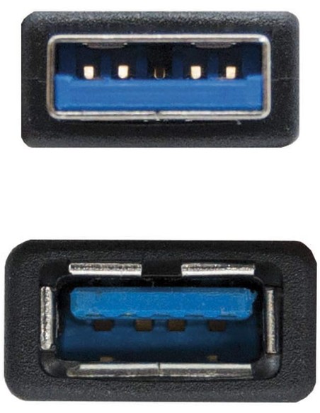Cable USB 3.0 NANOCABLE 3m Negro Tipo A Macho a Hembra | Kiwiku