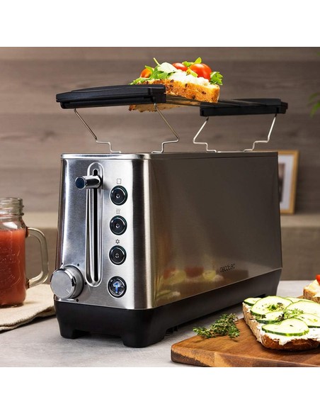 CECOTEC Tostadora BigToast Extra 1100 W Acero Inoxidable - Kiwiku
