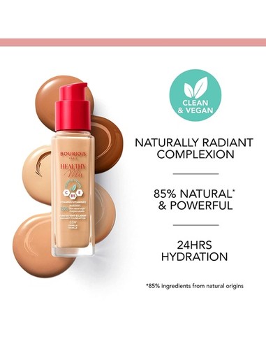 Bourjois Healthy Mix Radiant Foundation #565 Maple 30 ml | Fondo Maquillaje Vegano Antiedad Kiwiku