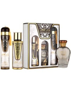 ard_al_zaafaran_turab_al_dhahab_gift_set_100_ml_edp_+_250_ml_body_mist_+_300_ml_air_freshener_floral_fruity_gourmand_para_mujer_