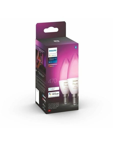 Bombilla LED Philips Hue White amp Color Ambiance E14 5.5W Bluetooth Pack de 2 - Kiwiku