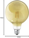 Ledvance - Smart+ Classic E27 G125 6w 824 - Extra Warm White - Wifi