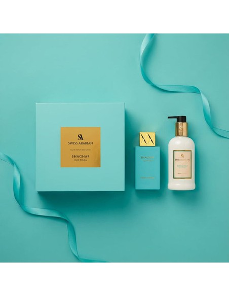 Swiss Arabian Shaghaf Oud Tonka Eau de Parfum 75 ml + Body Lotion 300 ml | Set Oriental Unisex Kiwiku