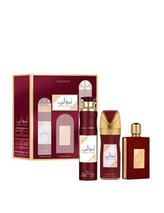 Asdaaf Ameerat Al Arab Gift Set Eau de Parfum 100 Ml Perfumed Spray 200 Ml Room Freshener 300 Ml
