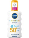 Nivea Sun Babies & Kids Loción Solar 5 en 1 Spf50+ 200 Ml Protección Alta para Niños