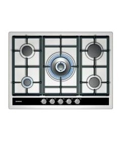 Placa de gas siemens ec745rb90e encastre 70cm, 5 quemafdores, wok,  parrilla, acero inox. EC745RB90E kiwiku.com