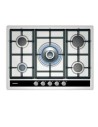 Placa de gas siemens ec745rb90e encastre 70cm, 5 quemafdores, wok,  parrilla, acero inox.