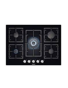 Placa de gas siemens ep716qb91e encastre 70cm, 5 quemafdores, wok, cristal negro EP716QB91E kiwiku.com