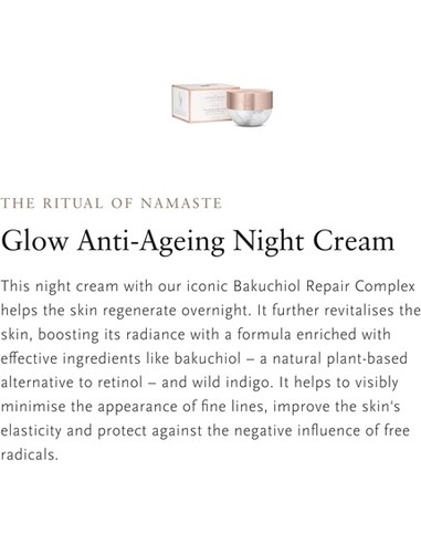 Rituals The Ritual of Namaste Glow Anti-Ageing Night Cream 50 ml | Crema Noche Antiedad Kiwiku
