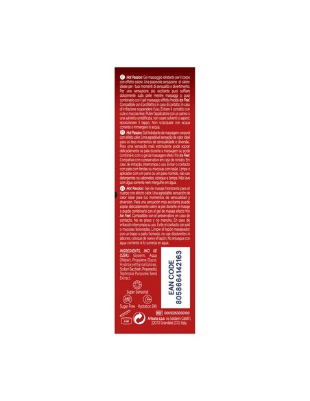 Gel de Masaje Hot Passion Control 200 ml Efecto Calor | Kiwiku