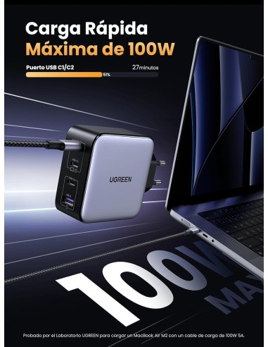 Oportunidad Cargador de pared Ugreen Nexode 100W USB C - 4 puertos