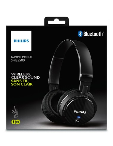 Philips SHB5500BK/00 - Auriculares de diadema cerrados tipo DJ, Bluetooth, negro SHB5500BK/00 kiwiku.com