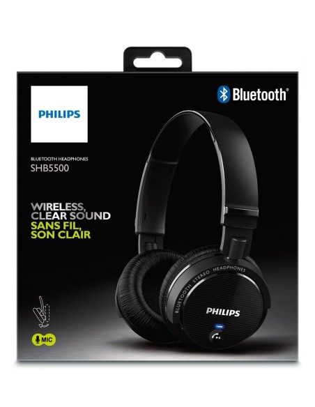 Philips SHB5500BK/00 - Auriculares de diadema cerrados tipo DJ, Bluetooth, negro SHB5500BK/00 kiwiku.com