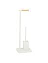 Andrea House Portarrollos de Papel Higiénico Con Soporte para Escobilla - Accesorio de Baño Metal Blanco