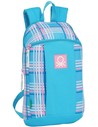 Safta Mochila Casual Benetton Tartan Azul Multicolor - Mochila Escolar Infantil Con Espalda Acolchada