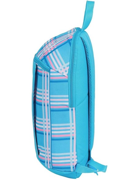 SAFTA Mochila Benetton Tartan Azul Multicolor Escolar Infantil - Kiwiku