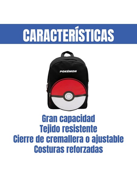 CYP BRANDS Mochila Pokeball Pokemon Adaptable 42cm - Kiwiku