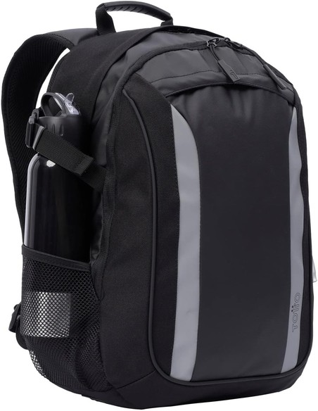 TOTTO Ma04bik001 Mochila Informal Negro Gris Lienzo Tela - Kiwiku