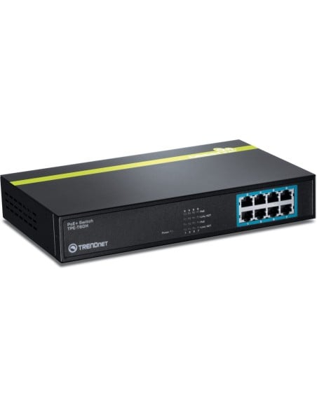 Conmutador Ethernet TRENDnet TPE-T80H 8 - 8 x PoE+ Ports - 10/100Base-TX TPE-T80H kiwiku.com