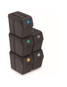 Prosperplast Sortibox - Juego de 5 Cubos de Reciclaje 100 L Plastico Antracita