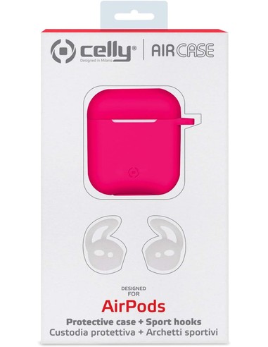 CELLY Funda Silicona Estuche AirPods Fucsia - Protección y Estilo