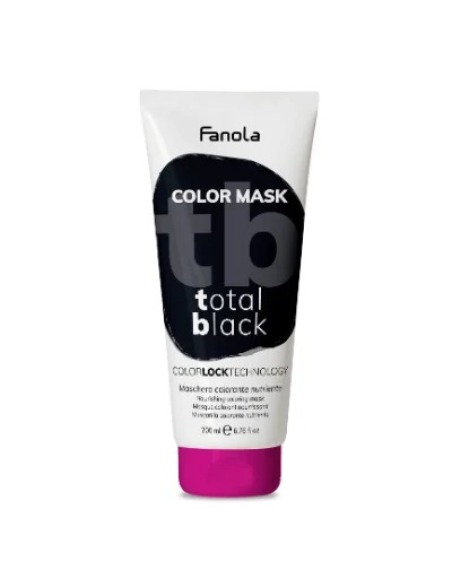 FANOLA Color Mask Total Black 200 ml - Mascarilla Repigmentante para Cabello Blanco O Gris
