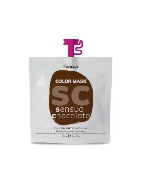 FANOLA Color Mask Sensual Chocolate 30 ml - Mascarilla Capilar Tinte Semipermanente en Tono Chocolate para Cabello Brillante y S