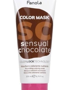 FANOLA Color Mask Sensual Chocolate 200 ml - Mascarilla Capilar Tinte Semipermanente en Tono Chocolate para Cabello Brillante y