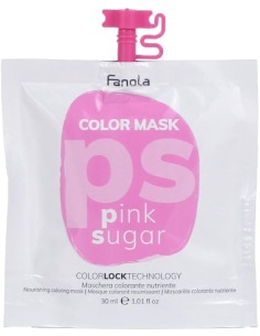 FANOLA Color Mask Pink Sugar 30 ml - Mascarilla Capilar Tonificante Rosa Azucarada para Cabello Rizado