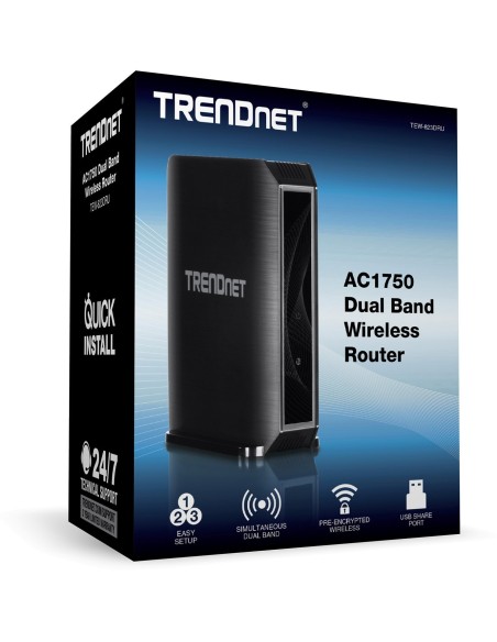 TrendNET AC1750 Dual Band Wireless AC Router /w USB Port, TEW-823DRU TEW-823DRU kiwiku.com