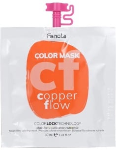 FANOLA Color Mask Copper Flow 30 ml - Mascarilla Tono Cobre para Cabello Rizado y Ondulado