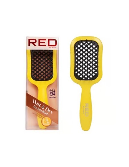 RED KISS Cepillo Húmedo y Seco Amarillo para Cabello, Diseño Ergonómico y Suave
