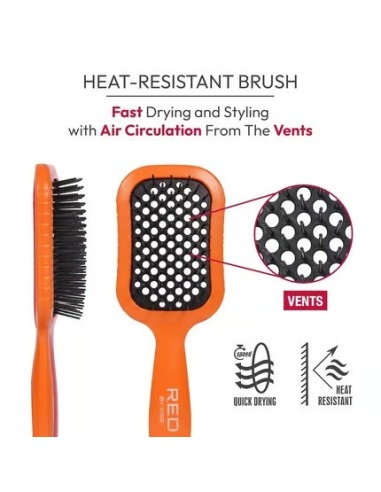 RED KISS Cepillo Húmedo y Seco Naranja para Cabello, Diseño Ergonómico y Suave