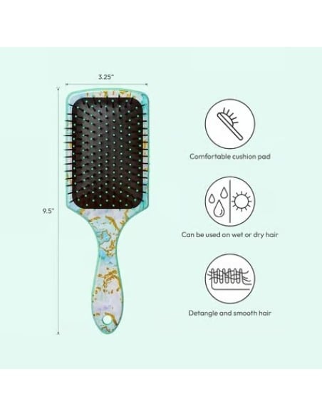 RED KISS Cepillo Resenredante Cuadrado para Cabello, Diseño Ergonómico y Cerdas Suaves
